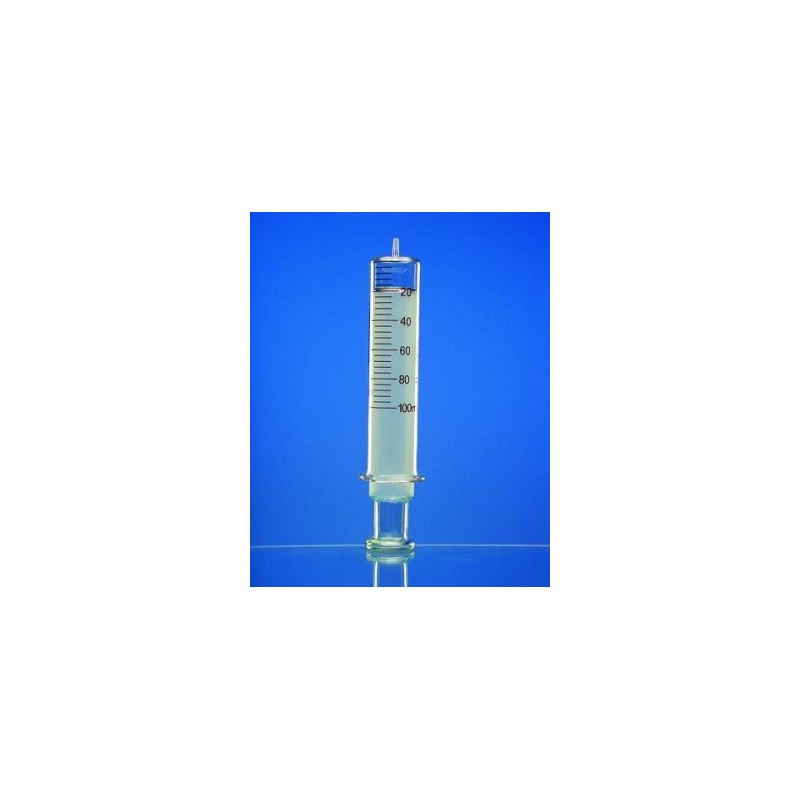 All glass syringe 3 ml: 0,1 glass tip Luer amber graduated