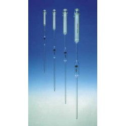 Volumetric pipette with piston 50 ml AR-glass one mark amber