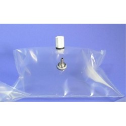 Gas sample bag 3L Tedlar clear 25x25 cm nickel-brass valve + PP