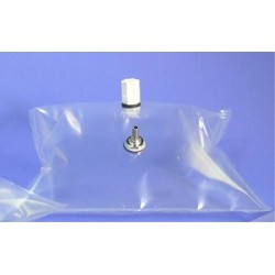 Gas sample bag 1L Tedlar clear 18x18 cm nickel-brass valve + PP