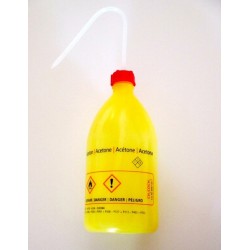 Safety was bottle "Aceton" 1000 ml PE-LD narrow mouth yellow