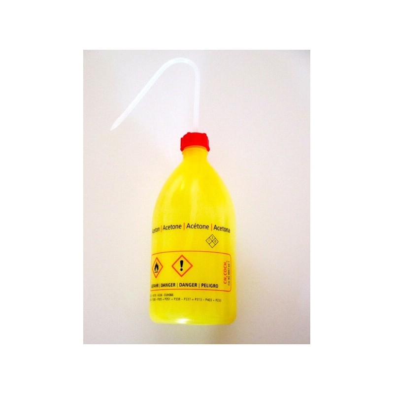 Tryskawka Aceton 1000 ml PE-LD wąskoszyjna żółta światłochronna