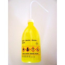 Tryskawka Benzin 1000 ml PE-LD wąskoszyjna żółta światłochronna