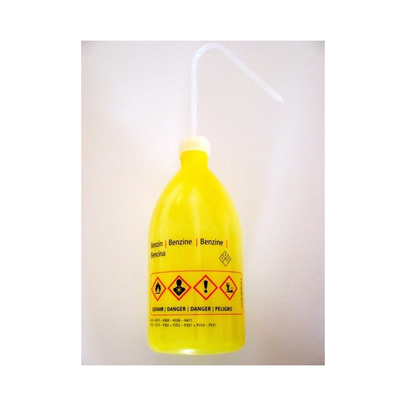 Tryskawka Benzin 1000 ml PE-LD wąskoszyjna żółta światłochronna