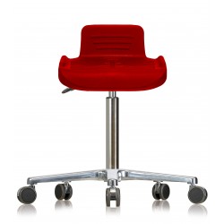 Rotary stool with castors WS4220 Classic seat with Soft-PU red