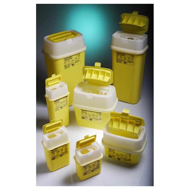 Entsorgungsbehälter mit aufklappbarem Deckel PP 3L gelb