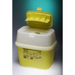 Entsorgungsbehälter mit aufklappbarem Deckel PP 5L gelb