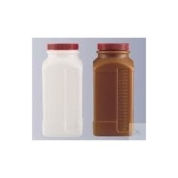Square bottle wide mouth with scale PE-HD 2000 ml with screw