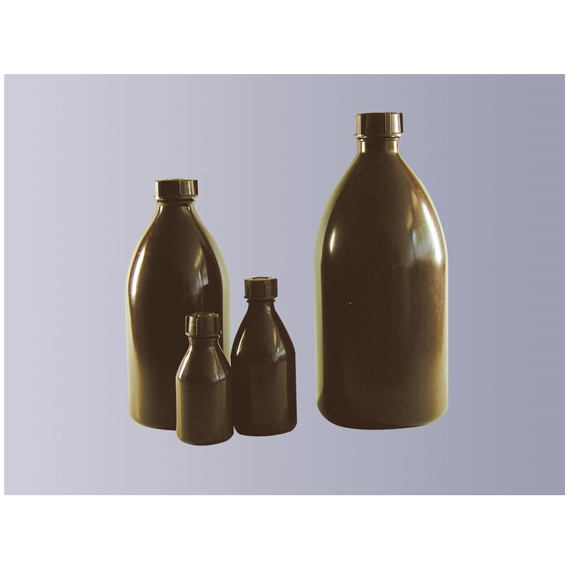 Narrow mouth bottle PE-LD 1000 ml brown without cap GL28