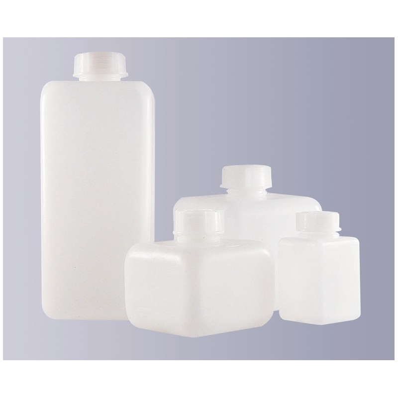 Square narrow mouth bottle PE-HD 1000 ml without cap GL32
