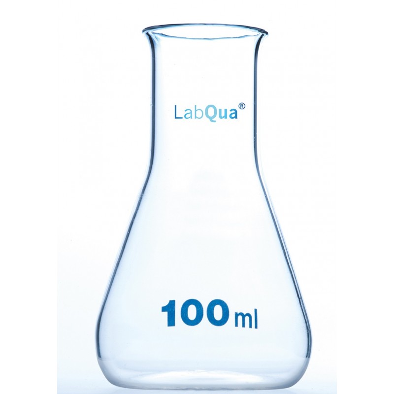 Erlenmeyer flask 100 ml quartz glass narrow neck flare rim