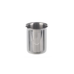 Beaker 100 ml stainless steel rim spout