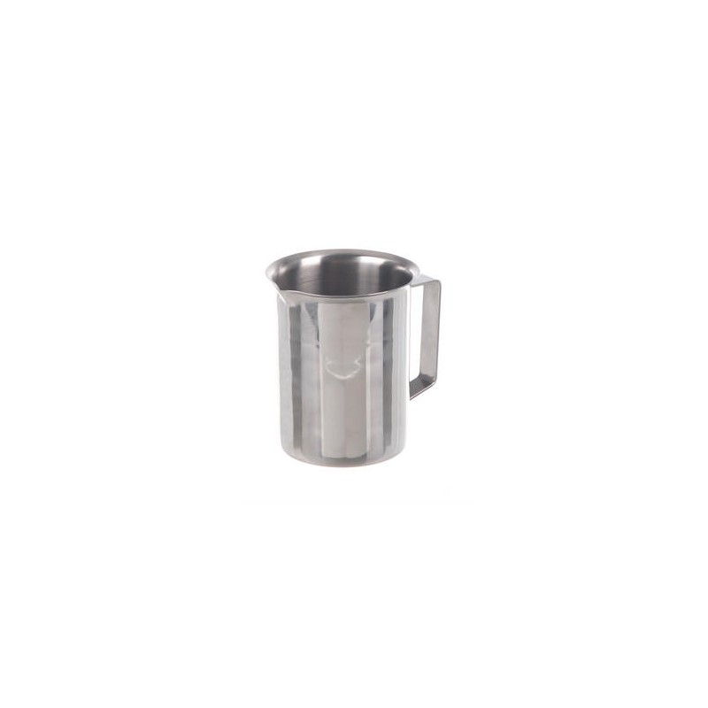 Beaker 100 ml stainless steel rim spout handle