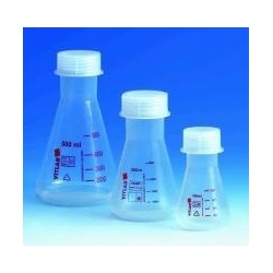 Erlenmeyer flask 250 ml PMP glass-clear screw cap PP GL52 pack