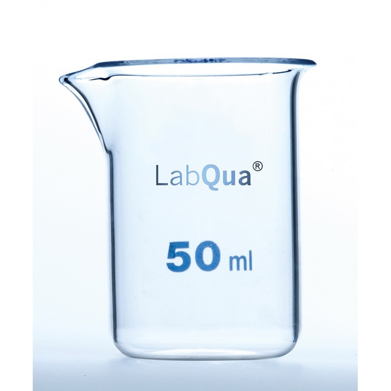 Beaker 50 ml quartz glass low forml spout