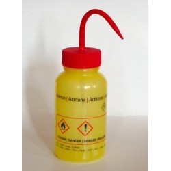 Safety was bottle "Aceton" 500 ml PE-LD wide mouth yellow red