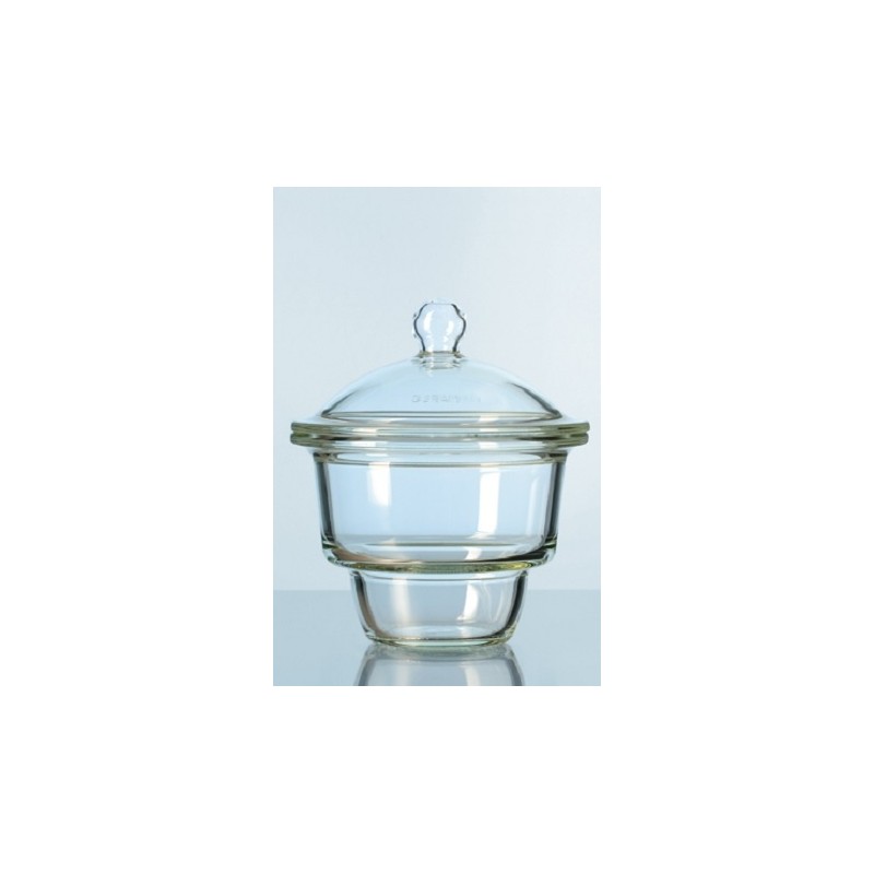 Desiccator glass 150 mm base flat flage without notes with knob