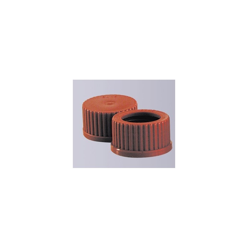 Screw cap GL14 PBT red with hole temperature resistance 180°C
