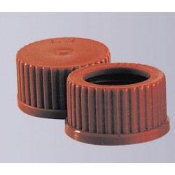 Screw cap GL18 PBT red with hole temperature resistance 180°C