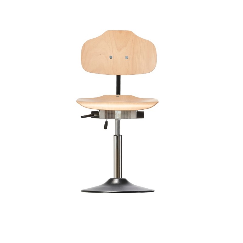 Chair with disc base Classic WS1010 T seat/backrest with wooden