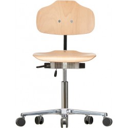 Chair with castors Classic WS1020 seat/backrest with wooden