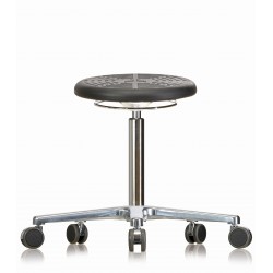 Rotary stool with castors WS3020 PU Classic seat with Soft-PU