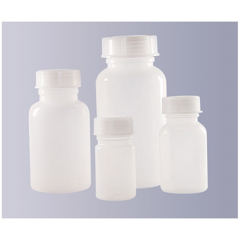 Square bottle wide mouth PE-HD 100 ml without cap GL32