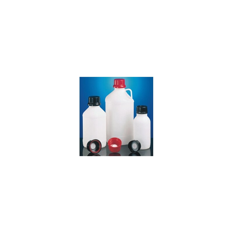 Chemical narrow neck bottle PE-HD 500 ml black without screw