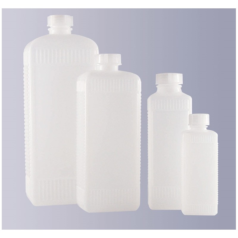 Square narrow mouth bottle PE-HD 100 ml without cap GL18