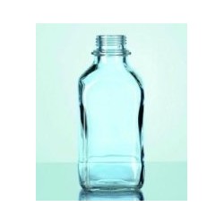 Vierkantflasche 250 ml Kalk-Soda enghals Klarglas GL 32 VE 10