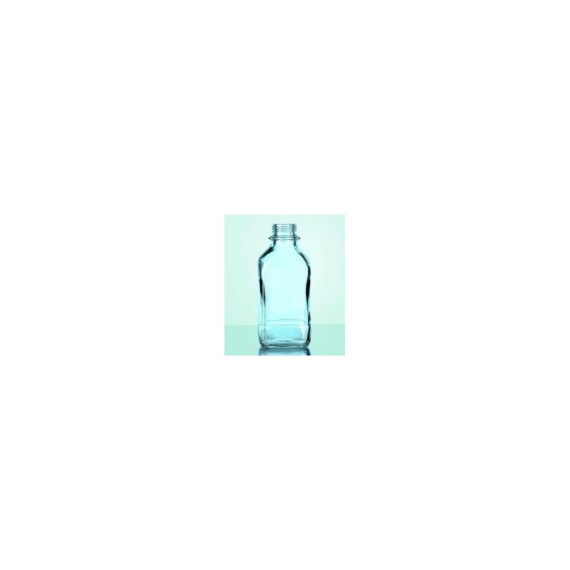 Square bottle 250 ml soda-lime narrow neck clear glass GL 32