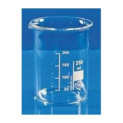 Becher 250 ml Borosilikatglas 3.3 niedrige Form Teilung Ausguss