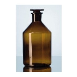 Narrow neck reagent bottle 100 ml Boro 3.3 amber with stopper
