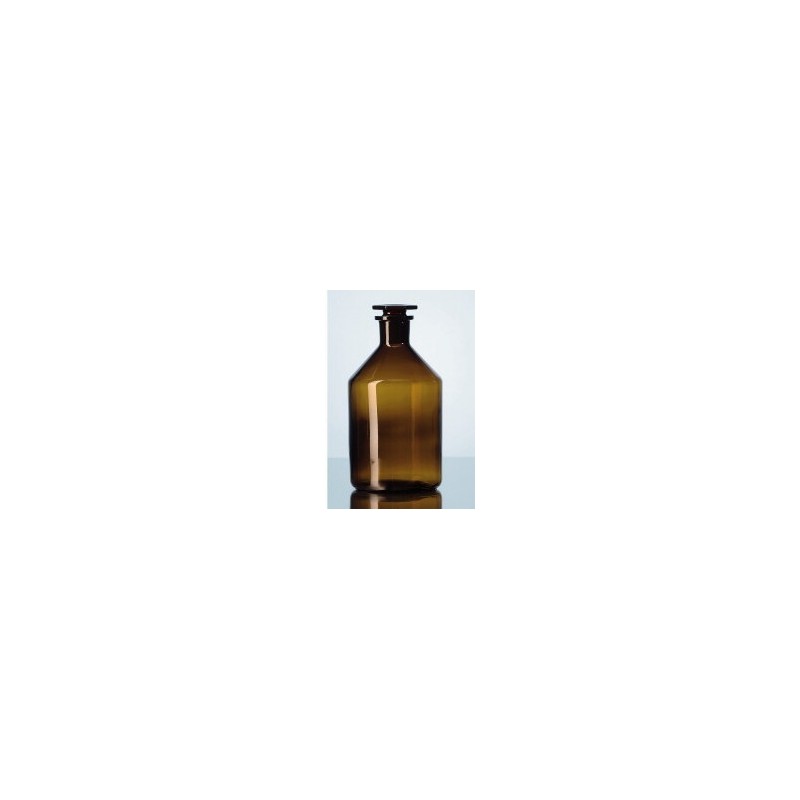 Narrow neck reagent bottle 100 ml Boro 3.3 amber with stopper