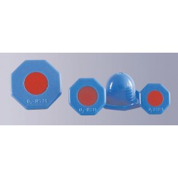 Achtkant-Deckelstopfen PE-HD blau rund für Sauerstoff-Flaschen