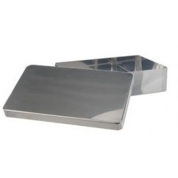 Instruments tray with lid without handle stockable 18/10 steel