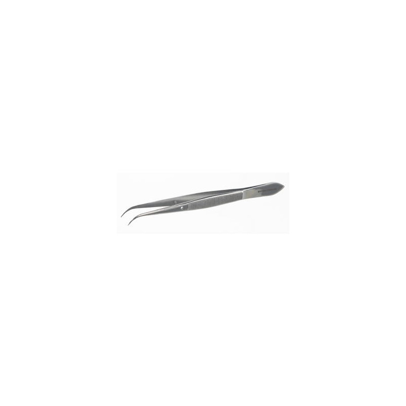 Tweezers with guid pin stainless steel bent pointed lenght 105
