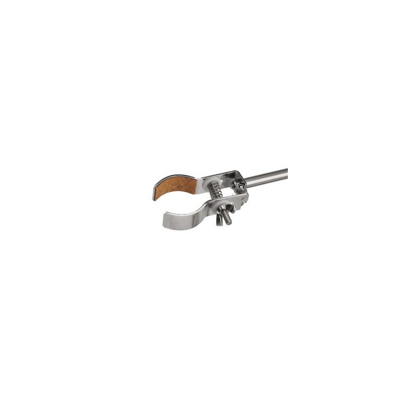 Retort clamps standard 18/10 steel Finger with cork round jaws