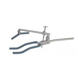 Retort clamps 3-prongs aluminium/PVC 0-125 mm
