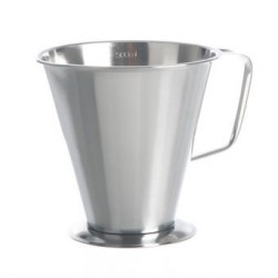 Graduated beaker 500:100 ml stainless steel conical form handle