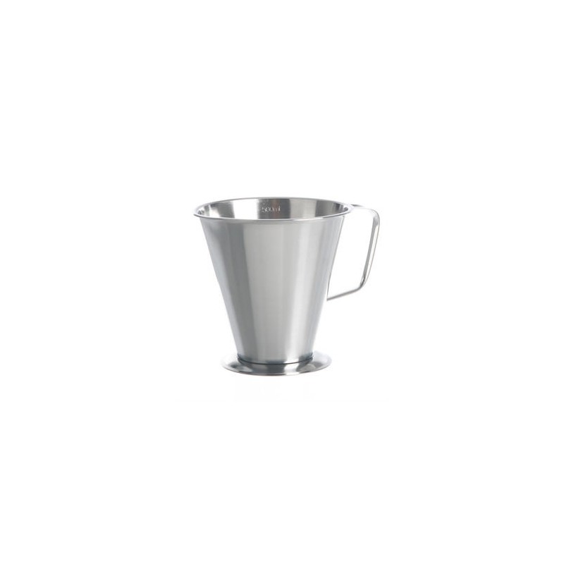 Graduated beaker 500:100 ml stainless steel conical form handle