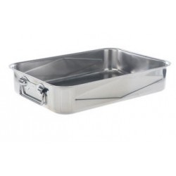 Tray with 2 handles 18/10 stainless 350x250x70 mm