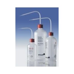 Safety wash bottle "Dest. Wasser" 500 ml PELD narrow mouth with