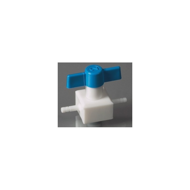 2-way valve PTFE for tubes with inner-Ø 4,5 mm