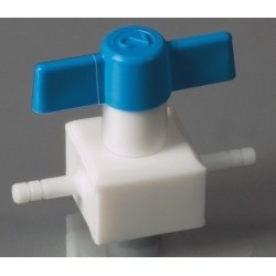 2-way valve PTFE for tubes with inner-Ø 6,8 mm