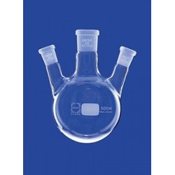 Three-neck round-bottom flask 100 ml side necks angled Duran