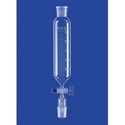 Dropping funnel cylindrical 25 ml:1 ml solid glass plug boro