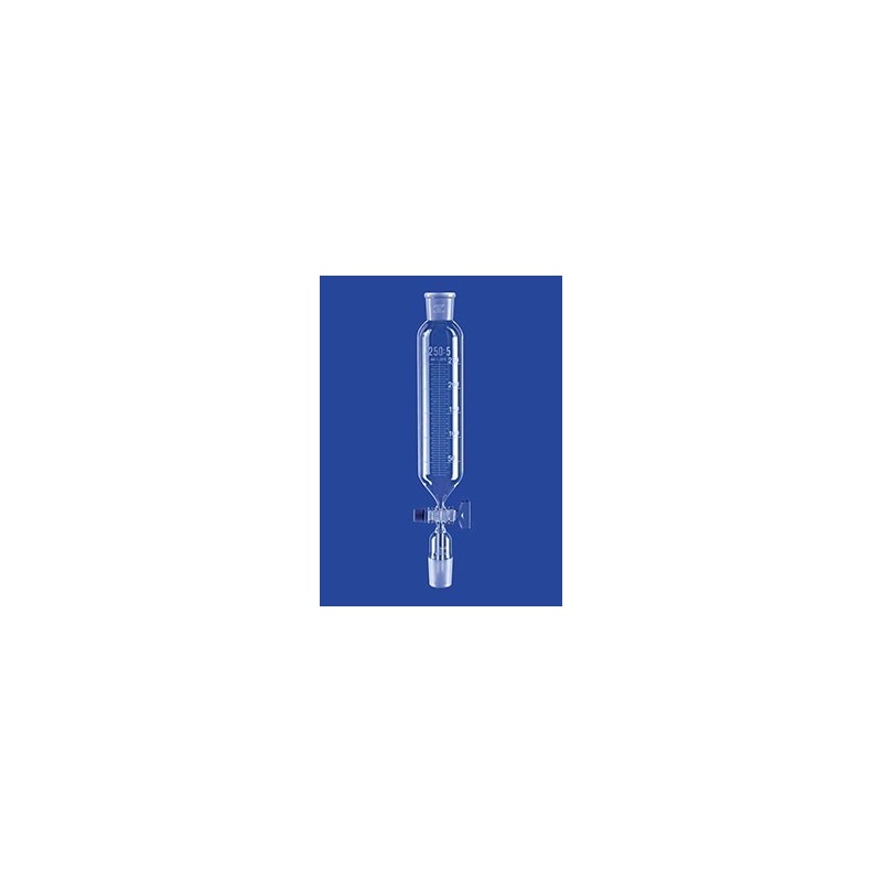 Dropping funnel cylindrical 500 ml:10 ml solid glass plug boro