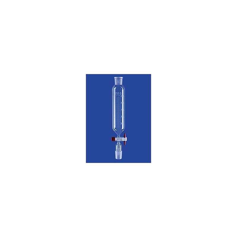 Tropftrichter zylindrisch 50 ml:1 ml PTFE-Küken Boro 3.3
