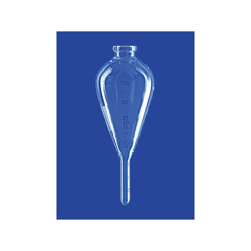 Centrifuge tube 100 ml Duran ASTM D96 pear shaped conical